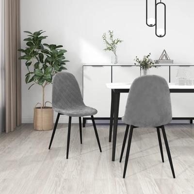 Eetkamerstoelen 2 st fluweel lichtgrijs