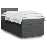 Boxspring met matras stof donkergrijs 90x190 cm - thumbnail