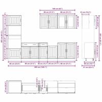 7-delige Keukenkastenset Kalmar bewerkt hout zwart - thumbnail