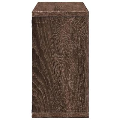 Wandkast 100x16x30 cm bewerkt hout bruin eikenkleur