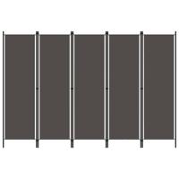 Kamerscherm met 5 panelen 250x180 cm antraciet - thumbnail