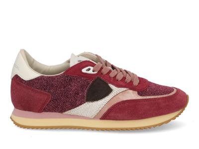 Philippe Model Blville low glitter fucsia Roze maat 39