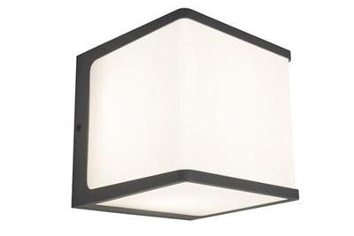 Vierkante lamp buitenlamp zwart &apos;Doblo&apos; led lamp helder wit 19w 15 cm