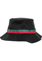 Flexfit FX5003S Stripe Bucket Hat - Black/Fire Red/Green - One Size - thumbnail