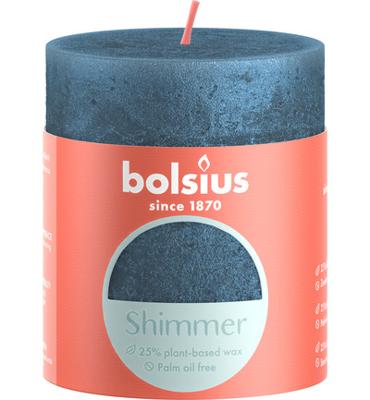 Bolsius Shimmer Stompkaars 8x6.8 cm Blauw