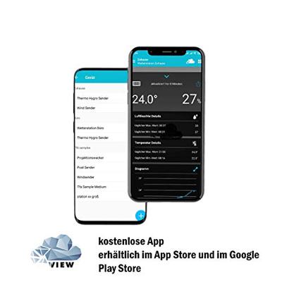 TFA Dostmann WLAN View Pro 35.8003.01 WiFi-weerstation Verwachting voor 7 dagen (alleen met WiFi) Aantal sensoren max.: 4