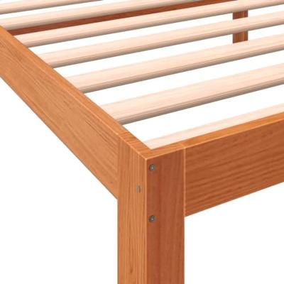 Bedframe zonder matras massief grenenhout wasbruin 75x190 cm