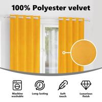 VidaXL Verduisterende gordijnen 2 pcs mosterdgeel 140 x 175 cm fluweel - thumbnail
