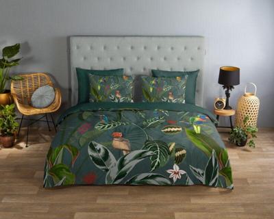 Good Morning Dekbedovertrek "vogels en bladeren" - Groen - (200x200/220 cm) - Katoen