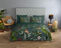 Good Morning Dekbedovertrek "vogels en bladeren" - Groen - (200x200/220 cm) - Katoen - thumbnail