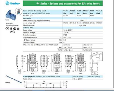 Finder 94.74 Relaissocket Finder 55.32, Finder 55.34, Finder 99.01 1 stuk(s)