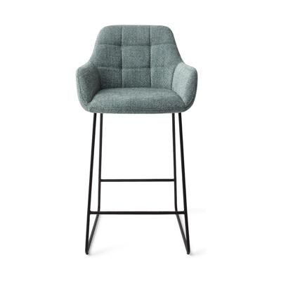 Jesper Home Barkruk 'Noto' Slide Black, kleur Real Teal (zithoogte 65cm)