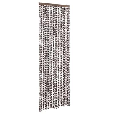 VidaXL Vliegengordijn 56x200 cm chenille bruin en wit