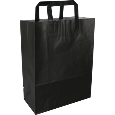 Tas | Papier | platte handgreep | 26x 12x35cm | draagtas | zwart | 250 stuks