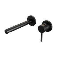 Inbouw Wastafelmengkraan Brauer Black Edition Coldstart Rechte Uitloop Ronde Hendel Rechts Mat Zwart Met Rozetten Brauer - thumbnail