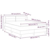 Boxspringbed met matras Donkerbruin 140 x 190 cm Stof - thumbnail