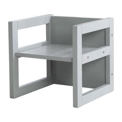 Sgabello regolabile per bambini ROBA - 3 altezze - Stile country - Grigio