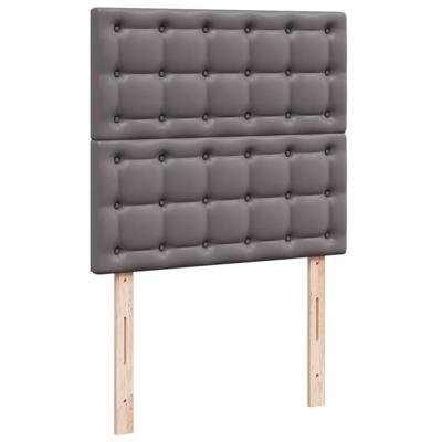 Boxspring met matras kunstleer grijs 90x200 cm - thumbnail