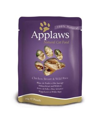 APPLAWS Chicken breast with wild rice in broth - nat kattenvoer - 70g