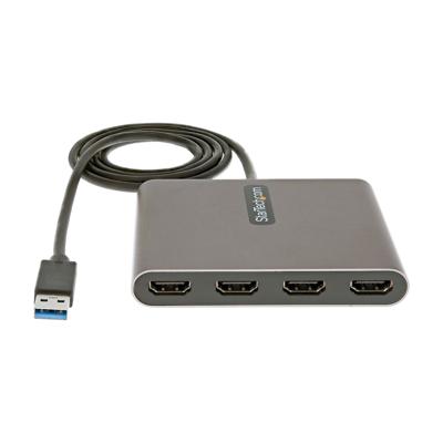 Adapter USB 3.0 naar HDMI Startech USB32HD4 Zwart Grijs 1 m
