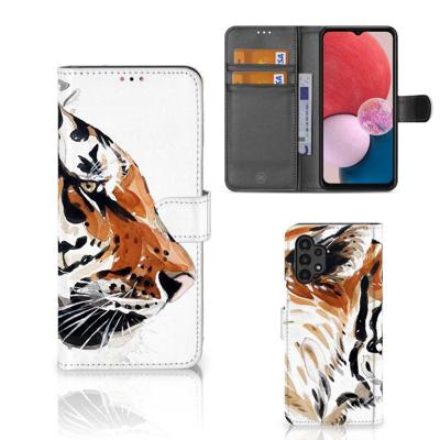 Hoesje Samsung Galaxy A13 (4G) Watercolor Tiger Hoesje Samsung Galaxy A13 (4G) Watercolor Tiger