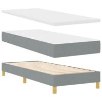 Boxspringbed met matras Lichtgrijs 80 x 200 cm Stof - thumbnail