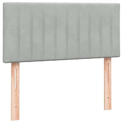 Boxspring met matras fluweel lichtgrijs 90x220 cm