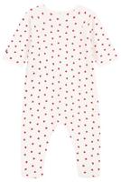 Babysweater van velours met hartjes PETIT BATEAU wit - thumbnail