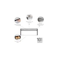 Brabantia Fall Front Broodtrommel – grote opbergdoos voor brood, bagels, broodjes, ruimtebesparend design met platte bovenkant – briljant staal - thumbnail
