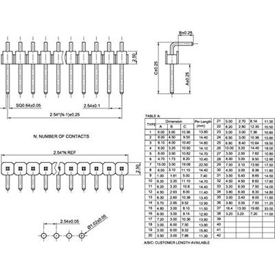 TRU COMPONENTS TC-8596912 Male header (standaard) Aantal rijen: 1 Aantal polen per rij: 9 1 stuk(s)