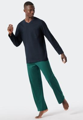 Schiesser Schiesser Pyjama Long dark green 178096 50/M