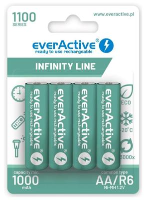 Oplaadbare batterijen everActive Ni-MH R6 AA 1100 mAh Infinity Line - 4 stuks