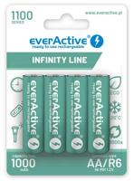 Oplaadbare batterijen everActive Ni-MH R6 AA 1100 mAh Infinity Line - 4 stuks - thumbnail