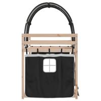 Stapelbed met gordijnen 80x200 cm grenenhout wit en zwart - thumbnail