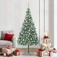 VidaXL Kunstkerstboom met 300 led groen 210 cm pvc en staal - thumbnail