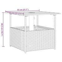 Tuintafel met parasolgat 55x55x46,5 cm poly rattan bruin - thumbnail