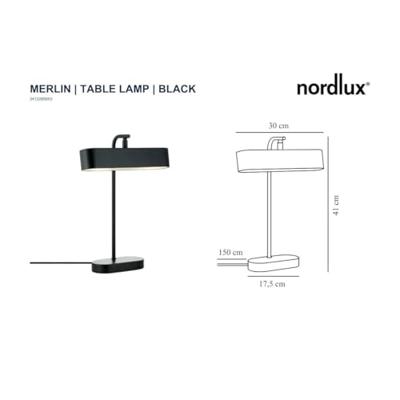 Nordlux Moderne tafellampMerlin zwart - 2412285003