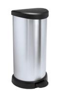 Curver Decobin pedaal 40 liter zilver - thumbnail