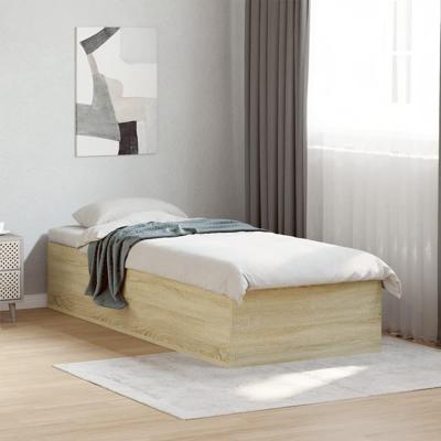 Bedframe bewerkt hout sonoma eikenkleurig 75x190 cm
