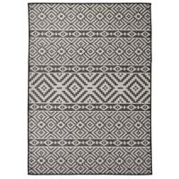 VidaXL Buitenkleed met patroon platgeweven 200x280 cm zwart - thumbnail