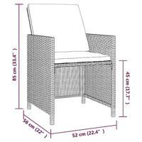 5-delige Tuinset met kussens poly rattan zwart - thumbnail