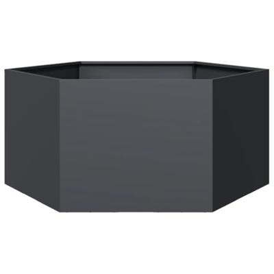 VidaXL Plantenbak zeshoek 104x90x45 cm staal antracietkleurig