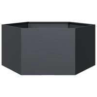VidaXL Plantenbak zeshoek 104x90x45 cm staal antracietkleurig - thumbnail