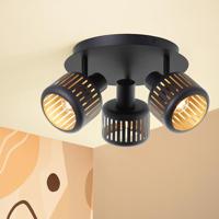Brilliant 3-lichts plafondlampTyas zwart met goud - 99944/86 - thumbnail