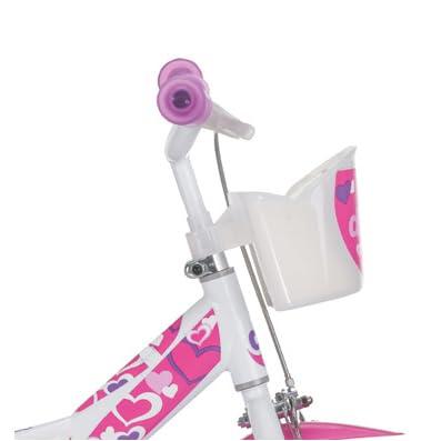 Dino Bikes Little heart 12 inch 21 cm meisjes v-brakes wit/roze