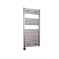 Electrische Wifi Radiator Sanicare HPW Carini 111,8x45 cm Inox-look Met Thermostaat Zwart Linksonder - thumbnail