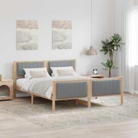 Bedframe Bruin en lichtgrijs 150 x 200 cm Massief grenenhout - thumbnail
