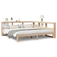 Bed met boekenkast zonder matras massief grenenhout 180x200 cm - thumbnail