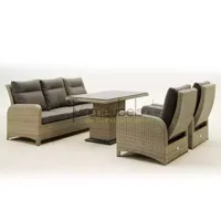 Loungeset Soho Brick met verstelbare salontafel - thumbnail