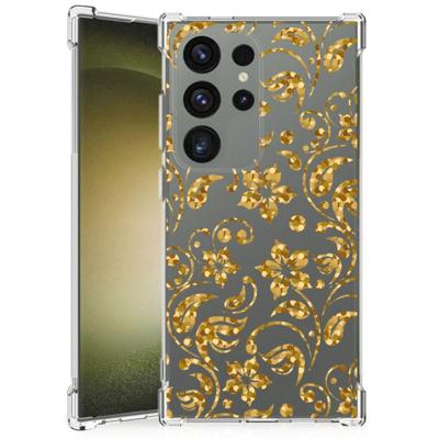 Samsung Galaxy S24 Ultra Case Gouden Bloemen Samsung Galaxy S24 Ultra Case Gouden Bloemen